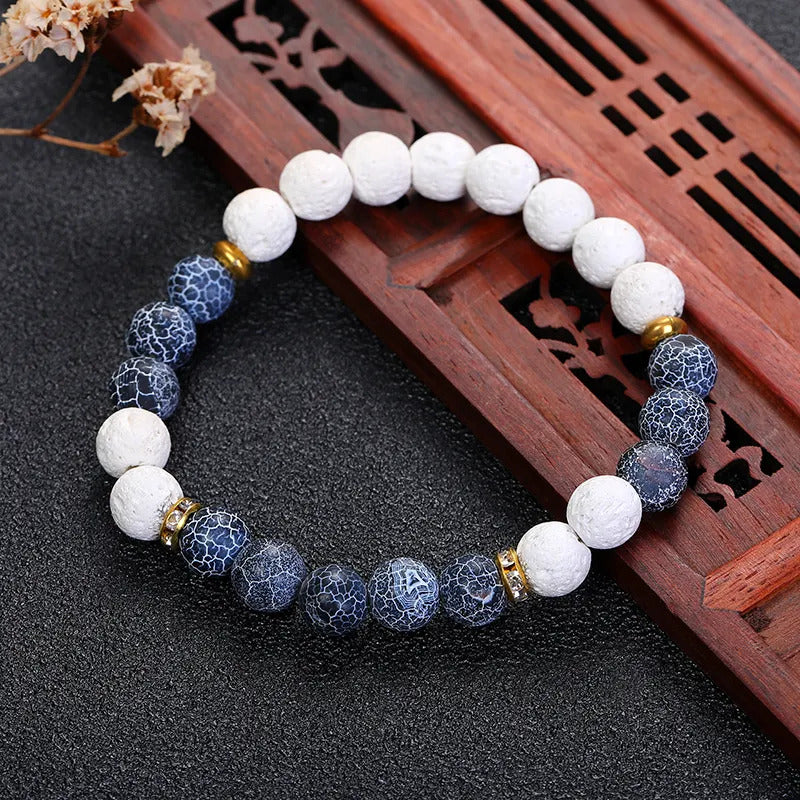 Bracelet | Trendy Jewellery | Lava Stone | Essential Oil Weathered Agate | Natural Energy Stone | 7” Bangle Charm