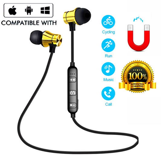 Wireless headphone with Mic | Magnetic Bass Neckband Running Earphones | Stereo Headset