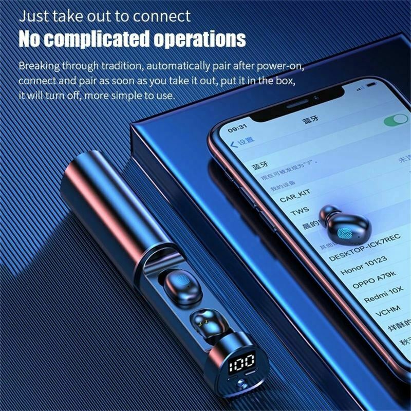Headphones | Waterproof Stereo | With Flashlight | iOS & Android | BT V5.2 Led Display