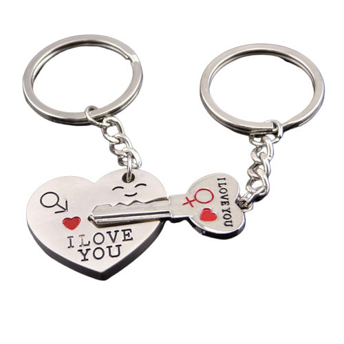 Heart+Key Couple Keychain | 2 Pieces/Set | Love | Boy Friend | Girl Friend | Valentine's Day Gift