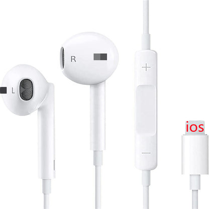 High Quality Wired Headphone Lighting Earphone In-ear For iPhone 7-8-X-XR-XS-11-12-13