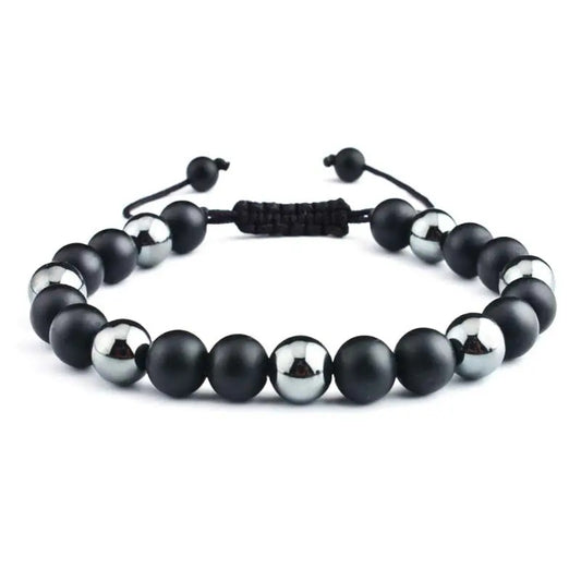 Adjustable Bracelet | Trendy Jewellery | Onyx Tiger Eye Beads | Natural Stone | Bangle Charm
