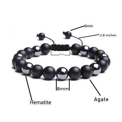 Adjustable Bracelet | Trendy Jewellery | Onyx Tiger Eye Beads | Natural Stone | Bangle Charm