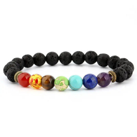 Bracelet | Trendy Jewellery | Health 7 Chakras Healing Bead | Natural Stone | 7” Bangle Charm | Yoga