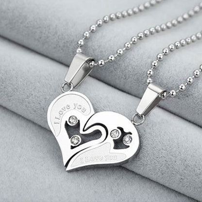 Couple Heart Necklace | I Love You | 2 Pieces/Set | Unisex | Pendant