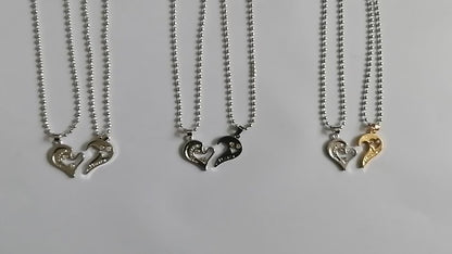 Couple Heart Necklace | I Love You | 2 Pieces/Set | Unisex | Pendant